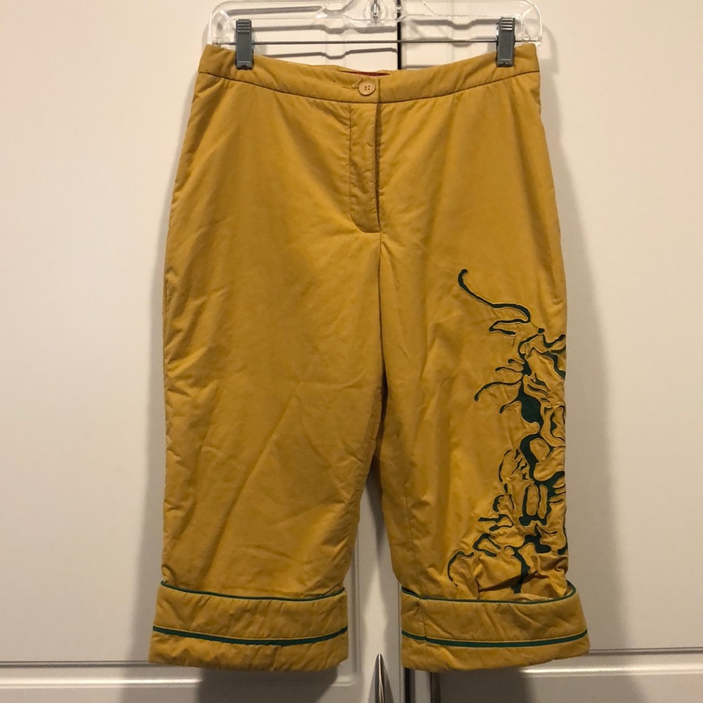 Japanese knickers 13 Golden Yellow quilted appliqué detail Japanese tag EUC